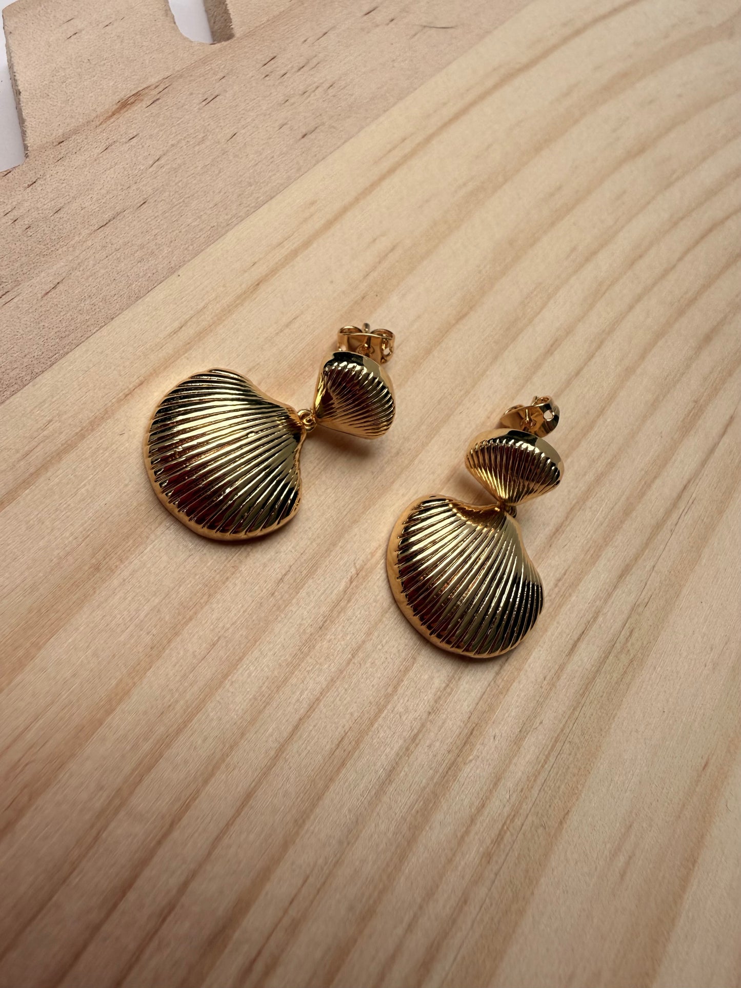 Golden Tide Shell Earrings